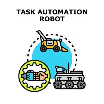 Task automation robot technology concept illustration Stock Illustration