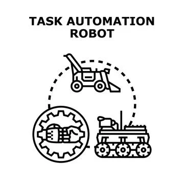 Task automation robot technology concept illustration Stockillustratie