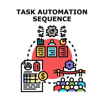Task automation sequence managing business process workflow イラスト素材