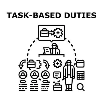 Task based duties concept for business management Stock Illustration