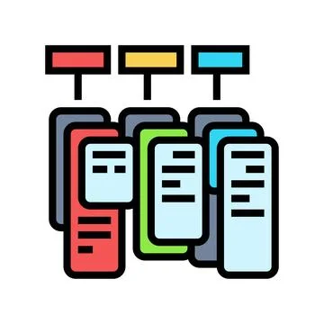 Task batching time management color icon vector illustration イラスト素材