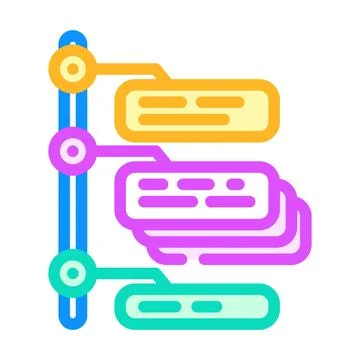 Task batching time management color icon vector illustration Illustrazione stock