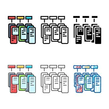 Task batching time management color icon vector minimal Stock Illustration