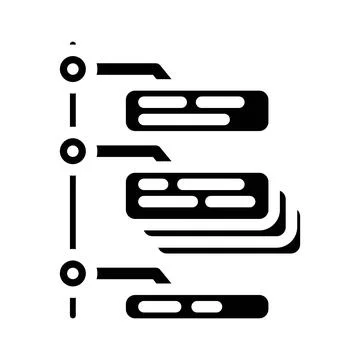 Task batching time management glyph icon vector illustration Illustrazione stock