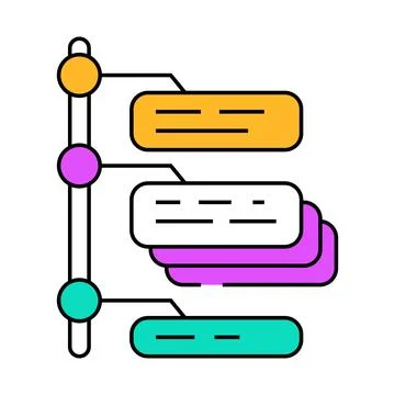 Task batching time management icon color illustration Illustration