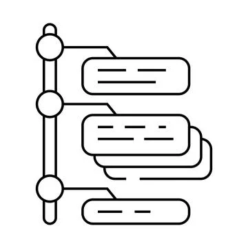 Task batching time management line icon vector illustration Illustrazione stock