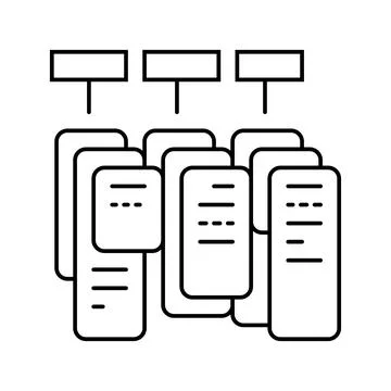 Task batching time management line icon vector illustration 스톡 일러스트