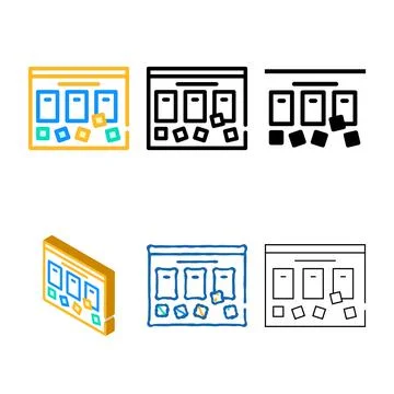 Task board color icon vector simplified color Ilustración de archivo