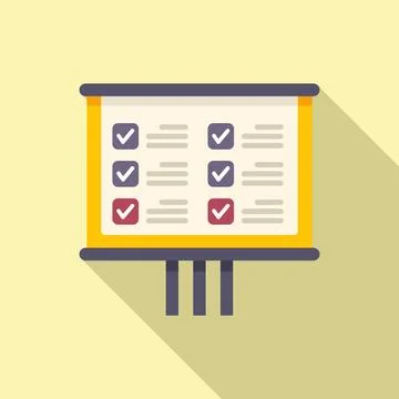 Task board icon flat vector. Event time Illustrazione stock