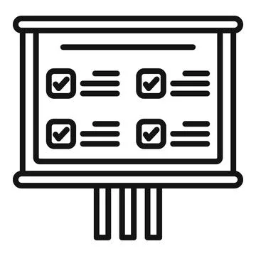 Task board icon outline vector. Event time Illustrazione stock