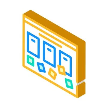 Task board isometric icon vector color illustration Illustrazione stock