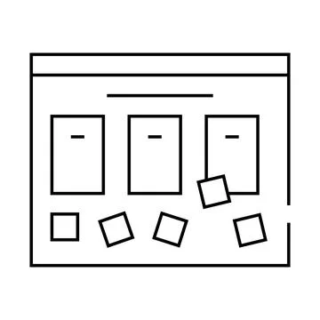 Task board line icon vector black illustration Stock Illustration