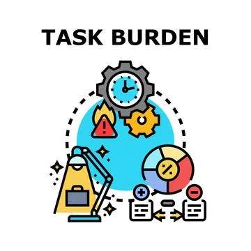 Task burden management planning and work optimization Illustrazione stock