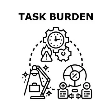 Task burden management planning and work optimization Stock Illustration