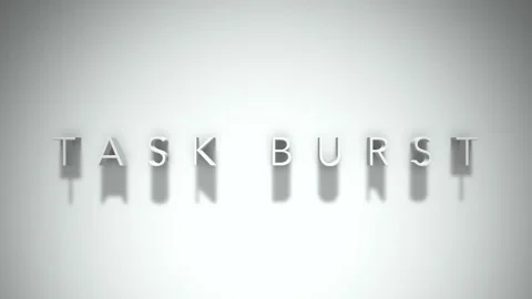 Task burst 3D title animation with shadows on a white background Stock Footage 297512163