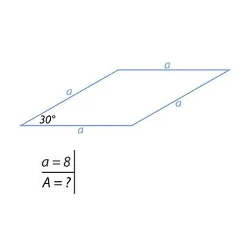 The task to calculate the area of a rhombus Stock Illustration