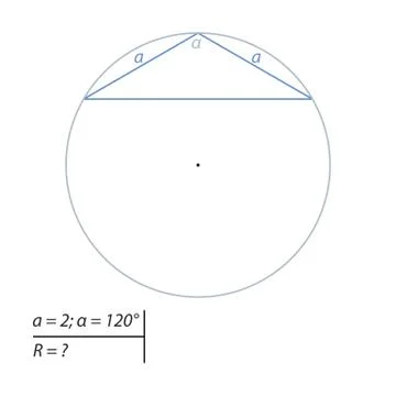 Task for calculating the radius of a circle 스톡 일러스트