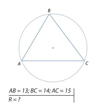 Task for calculating the radius of a circle Stock Illustration