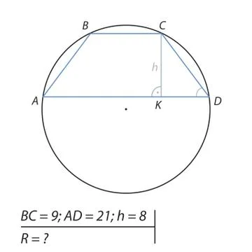 Task for calculating the radius of a circle Illustrazione stock