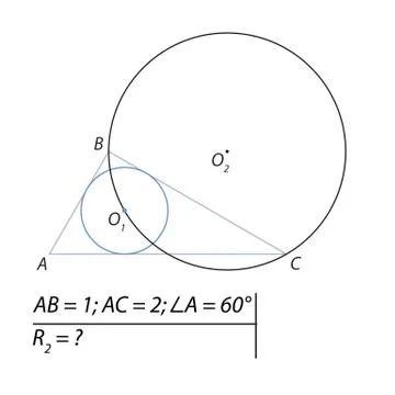 Task for calculating the radius of a circle 스톡 일러스트