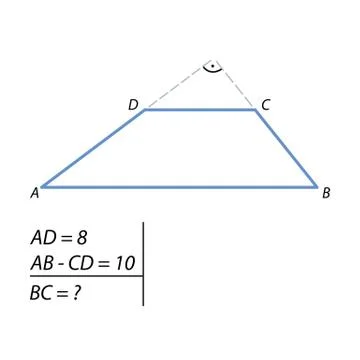 Task for calculating the side of the trapezoid Stock Illustration