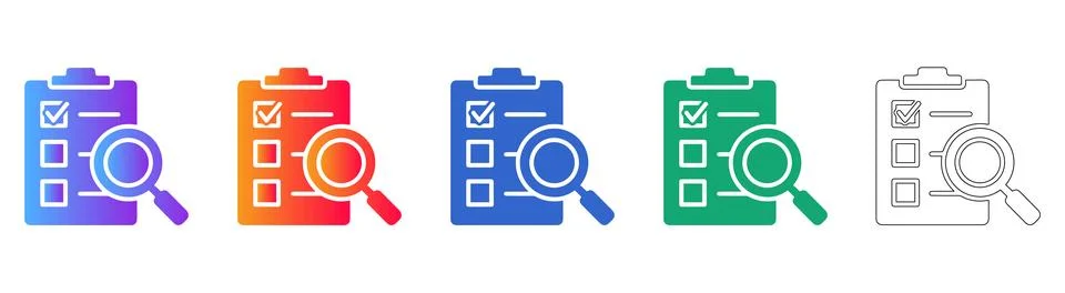 Task Checklist Audit Icon Set Stock Illustration