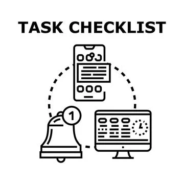 Task checklist concept for time management and productivity Stock Illustration