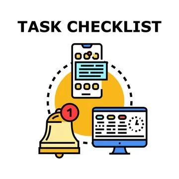 Task checklist concept for time management and productivity Stock Illustration