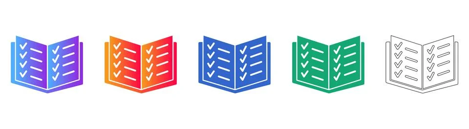 Task Checklist Documentation Icon Set Stock Illustration