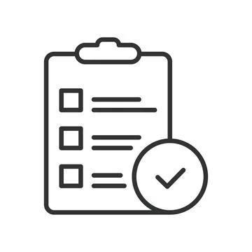 Task checklist icon in line design. task, checklist, document, approved, list Stock Illustration