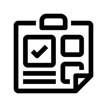 Task Checklist Line Icon, Outline Symbol for Work Completion, To-Do Trackin.. Stock Illustration