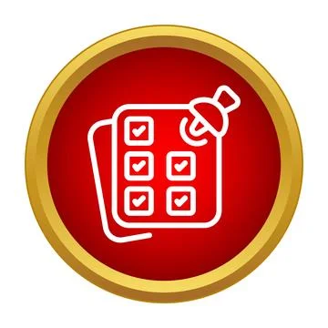 Task checklist pinned on planning board icon Stock Illustration