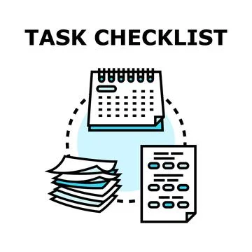 Task checklist workflow for planning management process Stock Illustration
