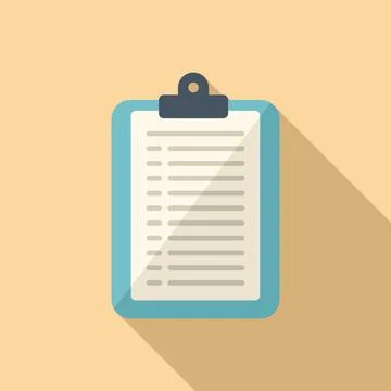 Task clipboard icon flat vector. Document checklist 스톡 일러스트