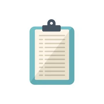 Task clipboard icon flat vector. Document checklist Illustrazione stock