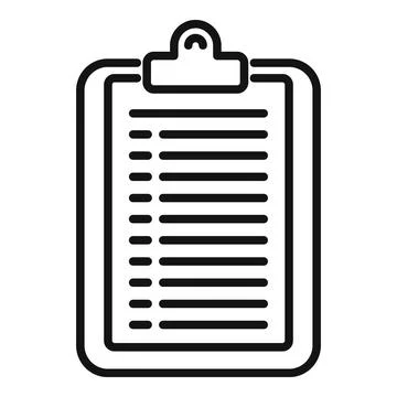 Task clipboard icon outline vector. Document checklist イラスト素材