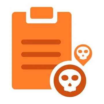 Task clipboard with skull icon Stock Illustration