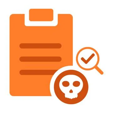 Task clipboard with skull icon Stock Illustration