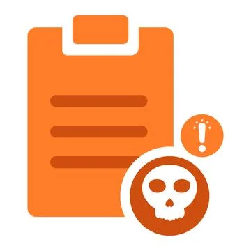 Task clipboard with skull icon Stock Illustration