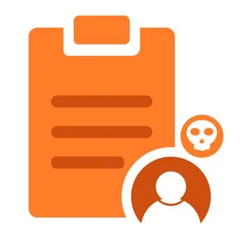 Task clipboard with skull icon Stock Illustration