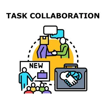 Task collaboration connecting people for successful business Stock Illustration