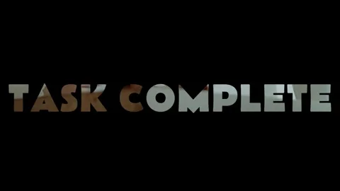 Task complete text animation Stock Footage 341371308