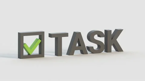 Task completed checkbox 3D render animation Stock Footage 165492552
