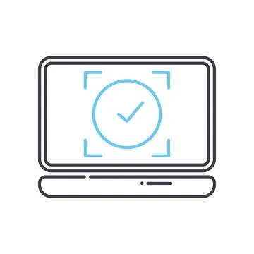 Task completed line icon, outline symbol, vector illustration, concept sign Illustrazione stock