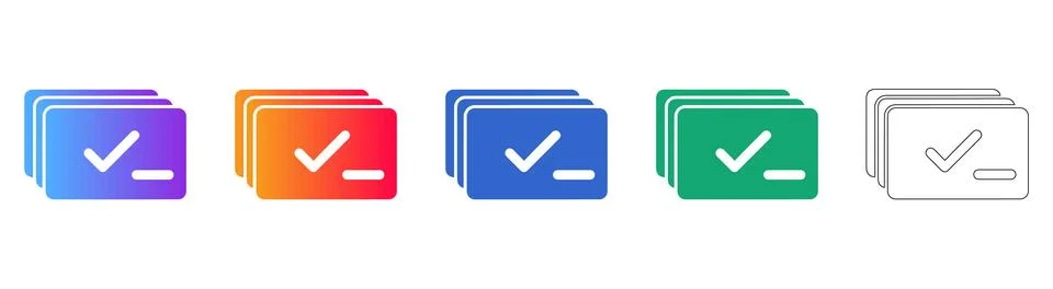 Task Completion and Document Status Icons Stock Illustration