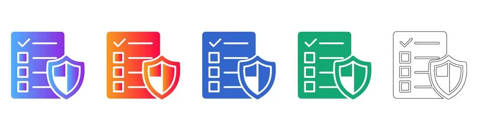 Task Completion and Security Icons Stock Illustration