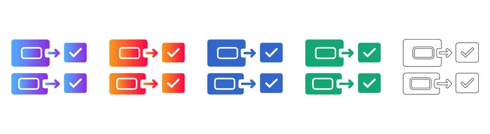Task Completion and Success Checkmark Icons Illustrazione stock