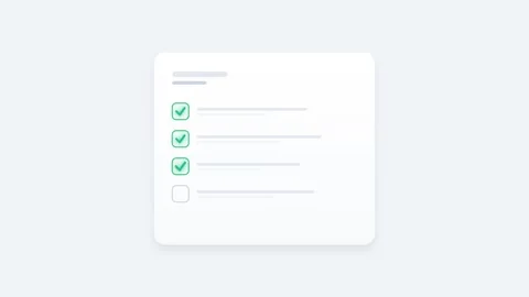 Task Completion Checklist Icon with Sequential Glowing Green Checkmarks and.. Stock-Footage 346202293