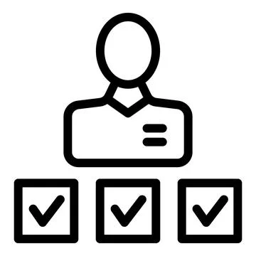 Task completion icon with checked boxes Stock Illustration
