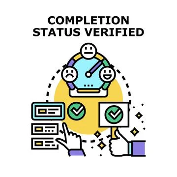 Task completion status verifying process illustration Stock Illustration